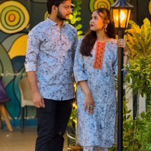 ম্যাচিং জামা+পায়জামা+শার্ট কাপল ড্রেস